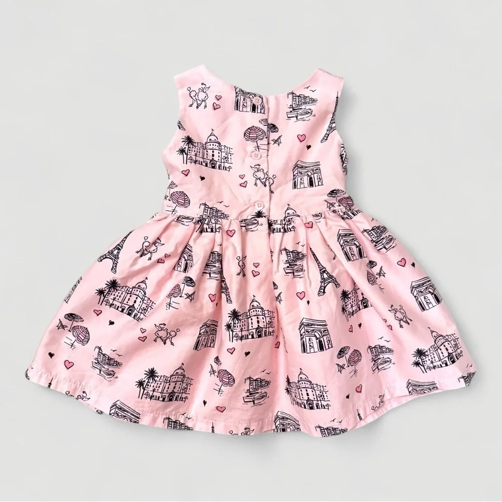 The Children’s Place Pink Paris-Themed Party Dress | 12–18M | NWOT